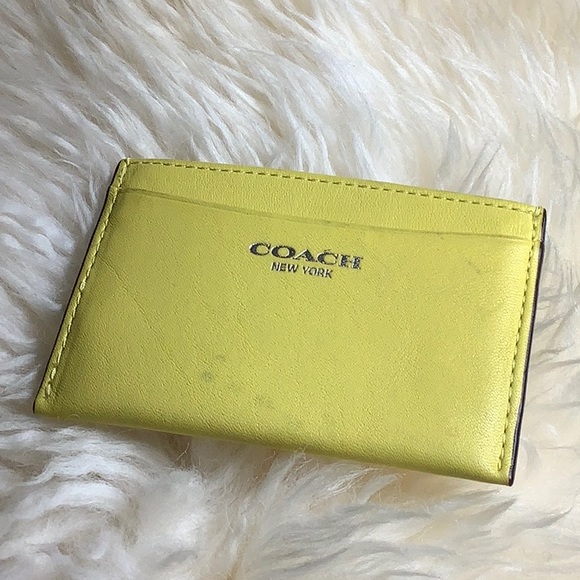 COACH SLIM LEATHER CARD HOLDER - Picture 1 of 2